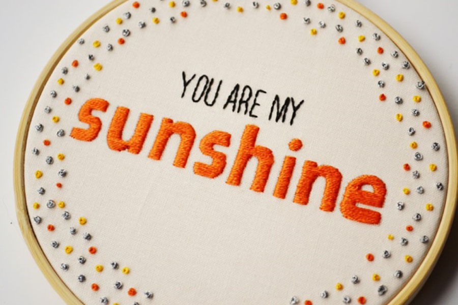 Picture of Pixiecraft needlwork saying 'You Are My Sunshine'