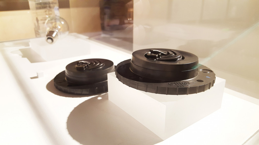 Picture of two graphene infused industrial fasteners, found in the Wonder Materials gallery at the Museum of Science and Industry, Manchester. Donated by the University of Manchester.