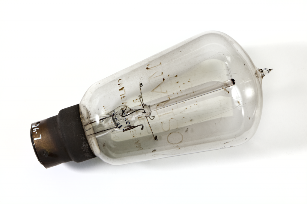 Picture of a lightbulb previously used in The John Rylands Library
